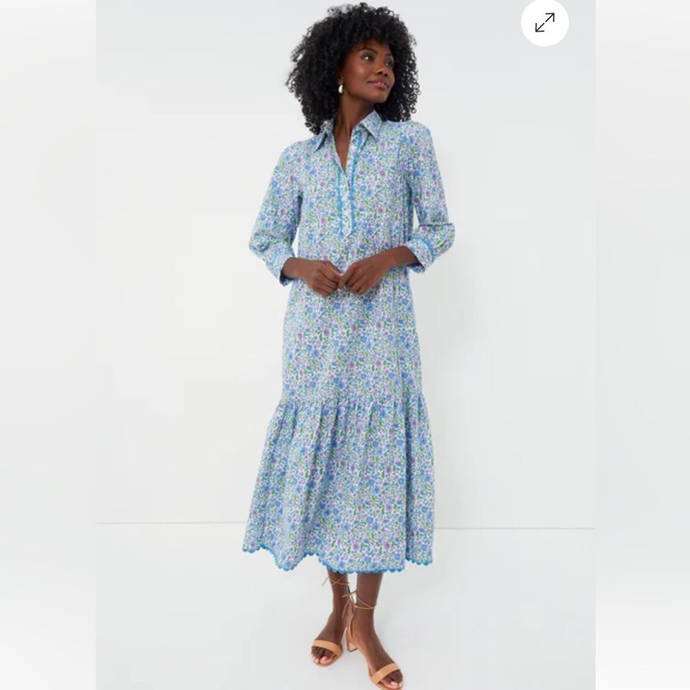 PINK CITY PRINTS Sky Meadow Margot Maxi CottonCore Dress (NO BELT) Sz XS